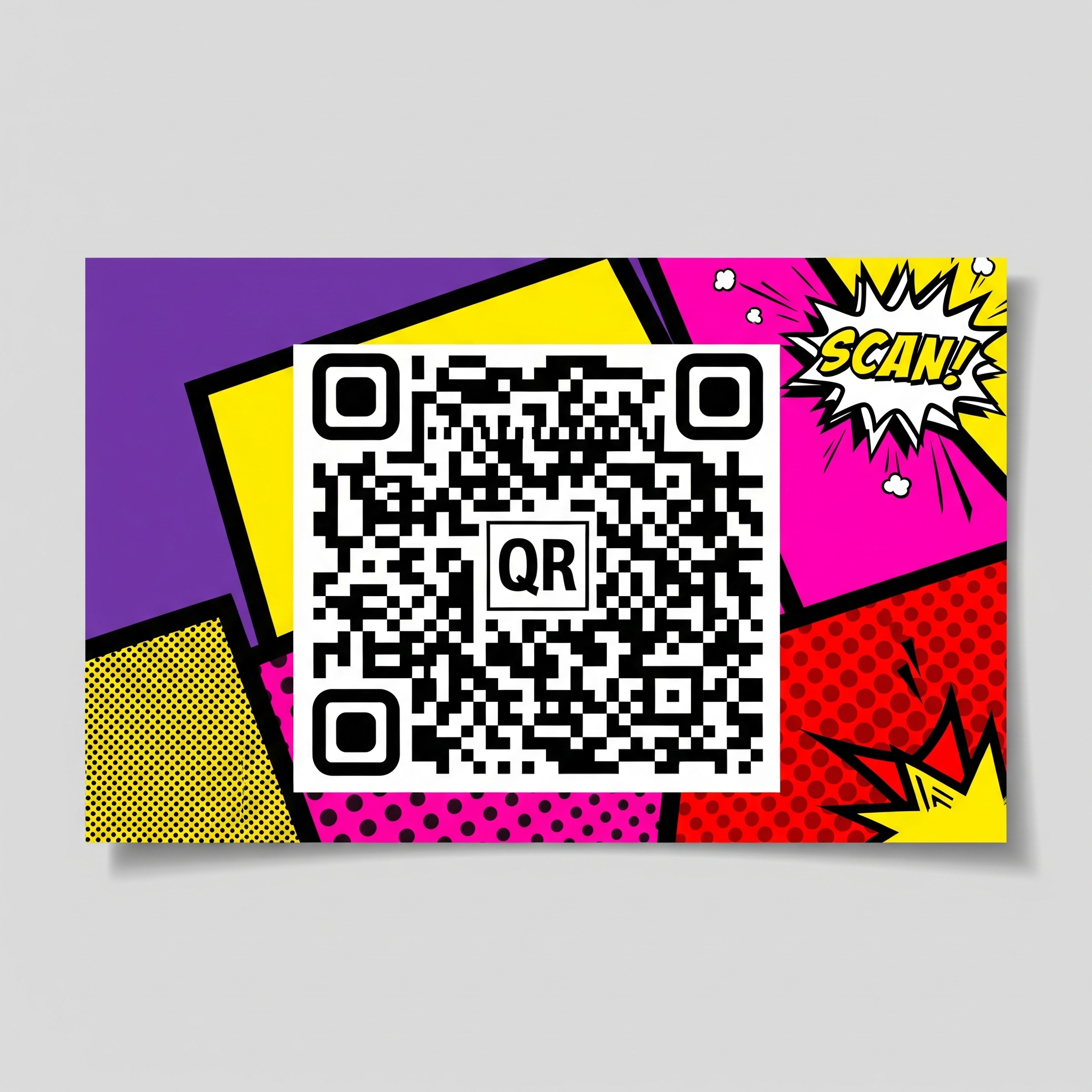 A QR code on a business card linking to a career returner's digital portfolio.